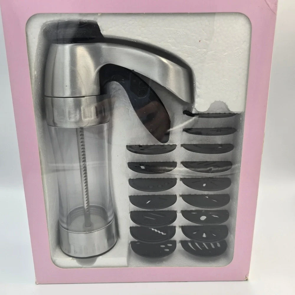 Wilton Cookie Pro Ultra II Cookie Press 16 Disks Spritz Maker 2104-4018 Silver